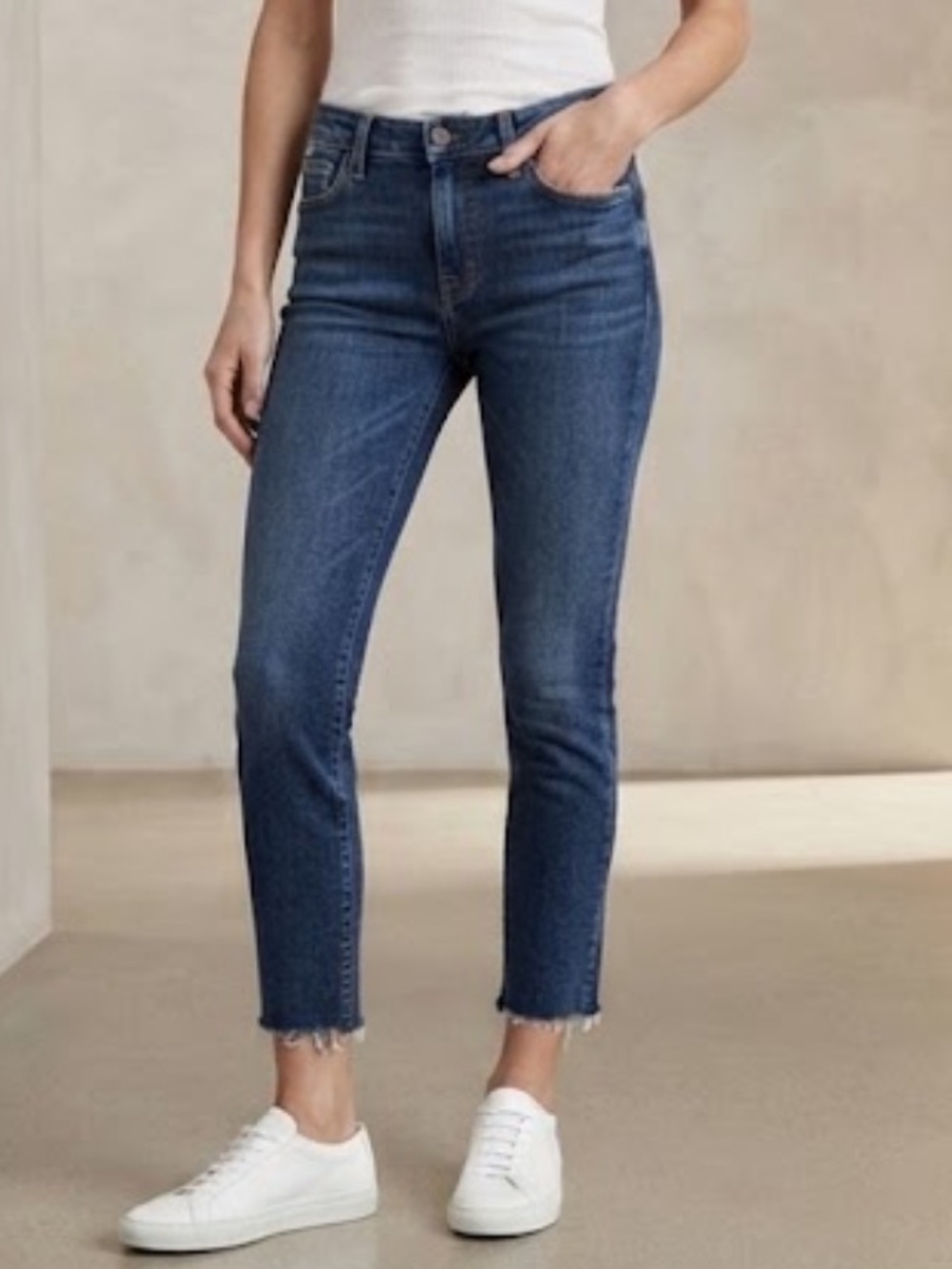 POOKIE LOVES SEBASTIAN Slim Fit Jeans Raw Hem Cropped Size 24